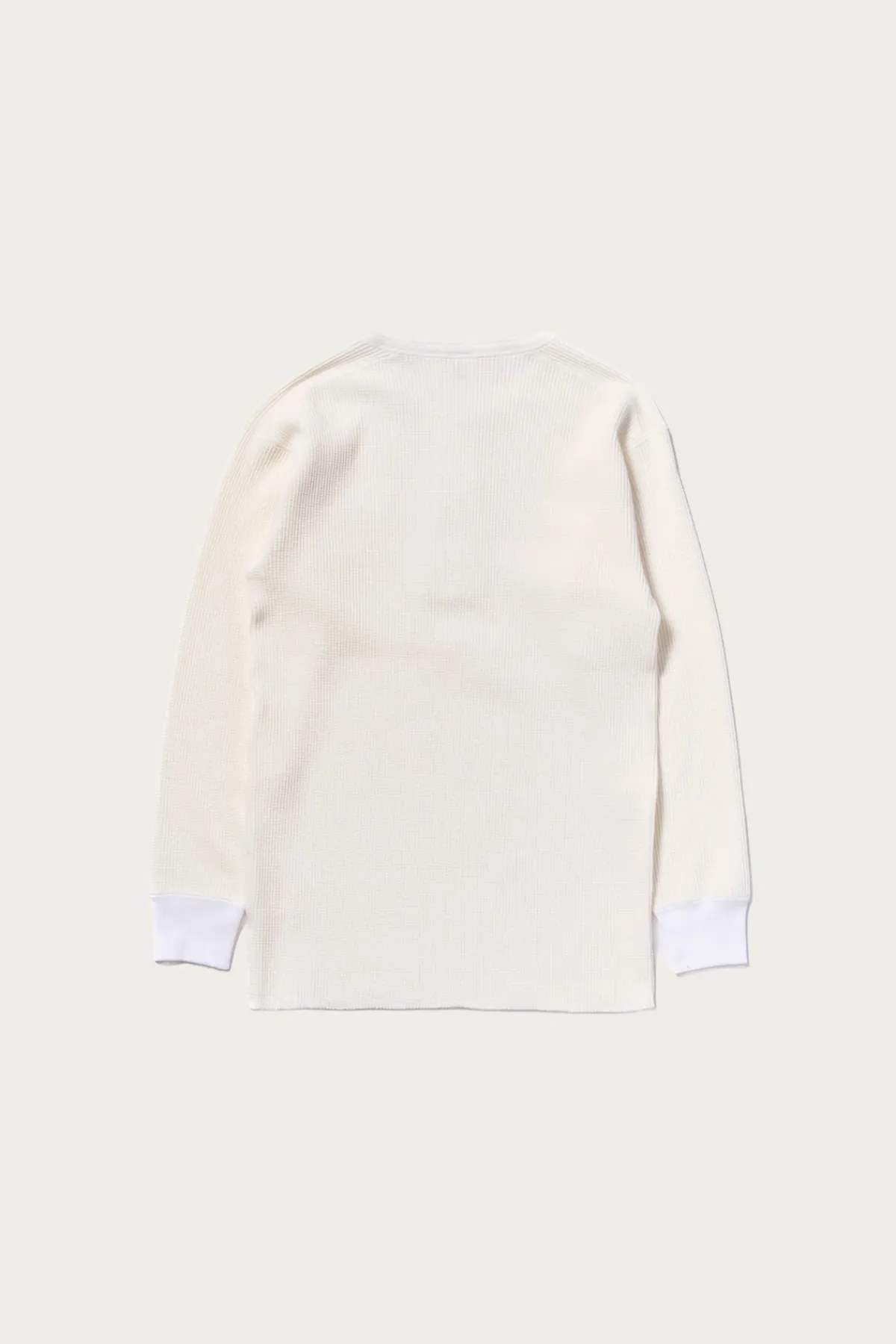 The Real McCoys Waffle Thermal Henley Undershirt L/S - White< Tees And Sweats