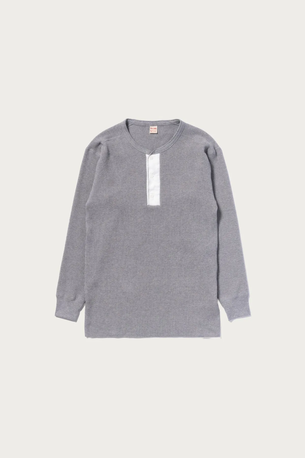 The Real McCoys Waffle Thermal Henley Undershirt L/S - Medium Grey< Tees And Sweats