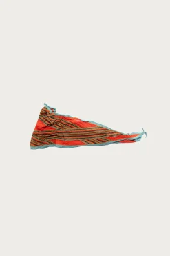 Kapital WASHER Crinkle Silk Neckerchief (PECOS Stripe) - Red< Accessories