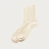 Rototo Washi/Recycled Cotton Rib Crew Socks - Raw< Accessories