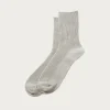 Rototo Washi/Recycled Cotton Rib Crew Socks - Gray< Accessories