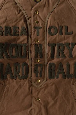 Kapital Weather Cotton Oil Coating Baseball Blouson - Khaki< Coats, Jackets, And Vests