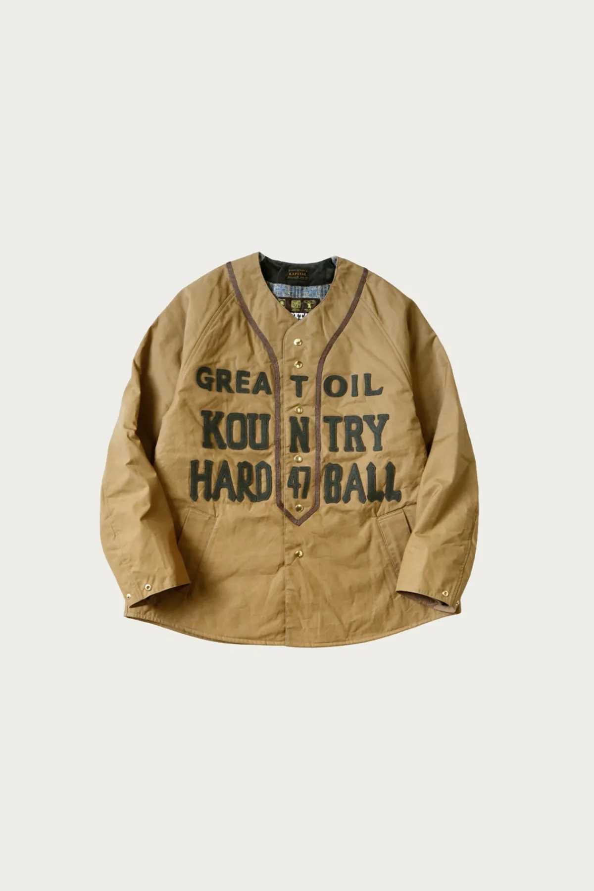 Kapital Weather Cotton Oil Coating Baseball Blouson - Beige< Coats, Jackets, And Vests