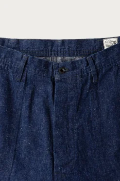 orSlow Wide Fit US Navy Denim Utility Pants - One Wash< Denim
