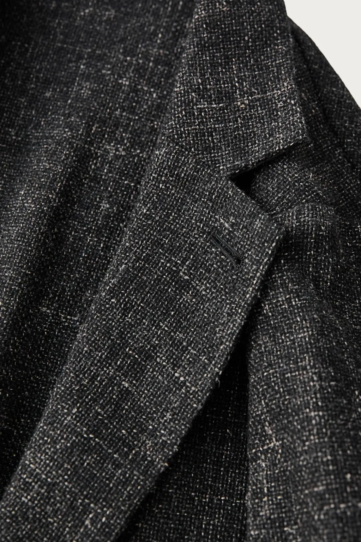 CONFECT Wool Cotton Linen Melange Tweed Jacket - Black< Coats, Jackets, And Vests