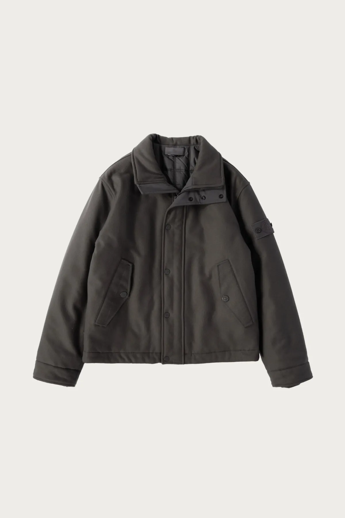 Stone Island Wool Nylon Flannel Ghost Jacket - Grey< Coats, Jackets, And Vests