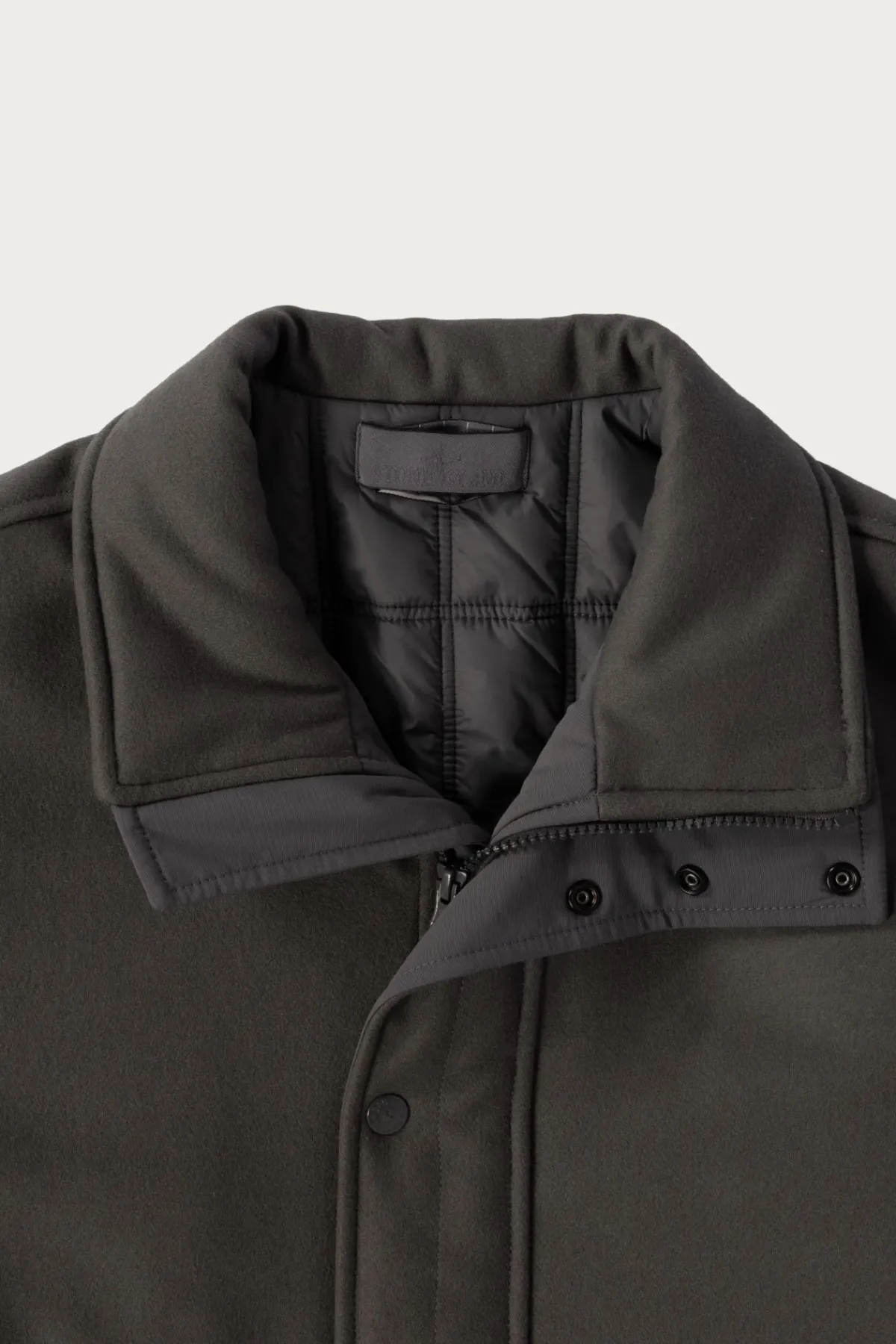Stone Island Wool Nylon Flannel Ghost Jacket - Grey< Coats, Jackets, And Vests