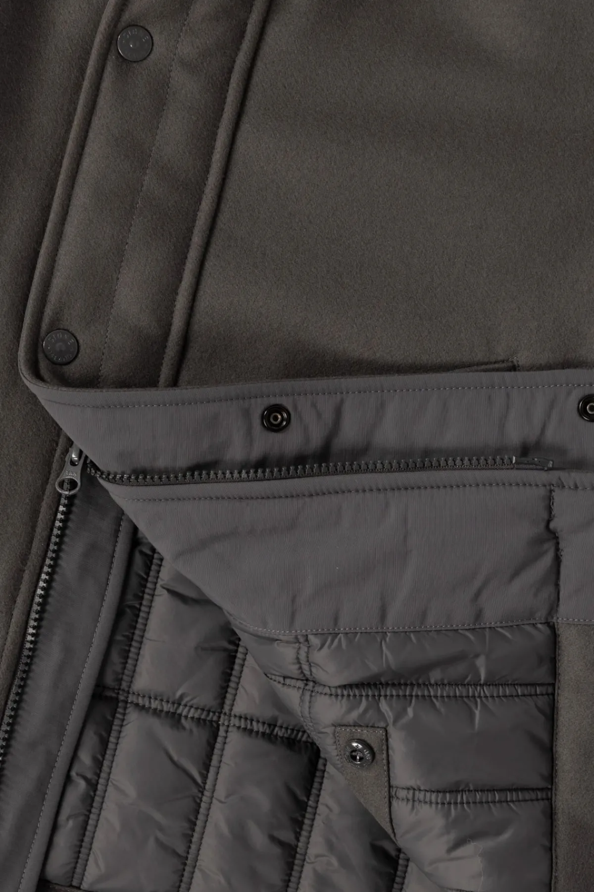Stone Island Wool Nylon Flannel Ghost Jacket - Grey< Coats, Jackets, And Vests