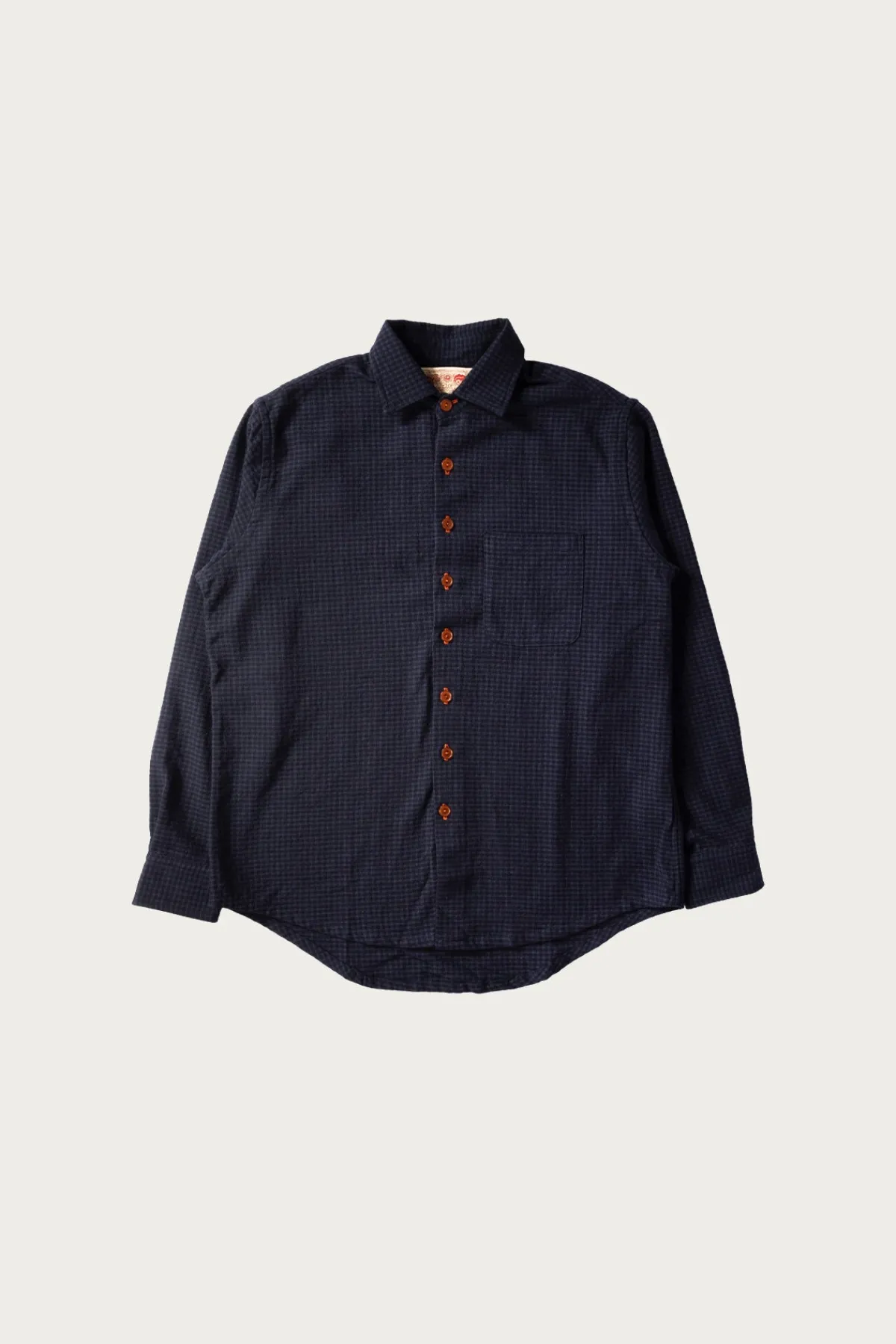 Monostereo Wooly Gingham One Pocket Shirt - Navy< Coats, Jackets, And Vests