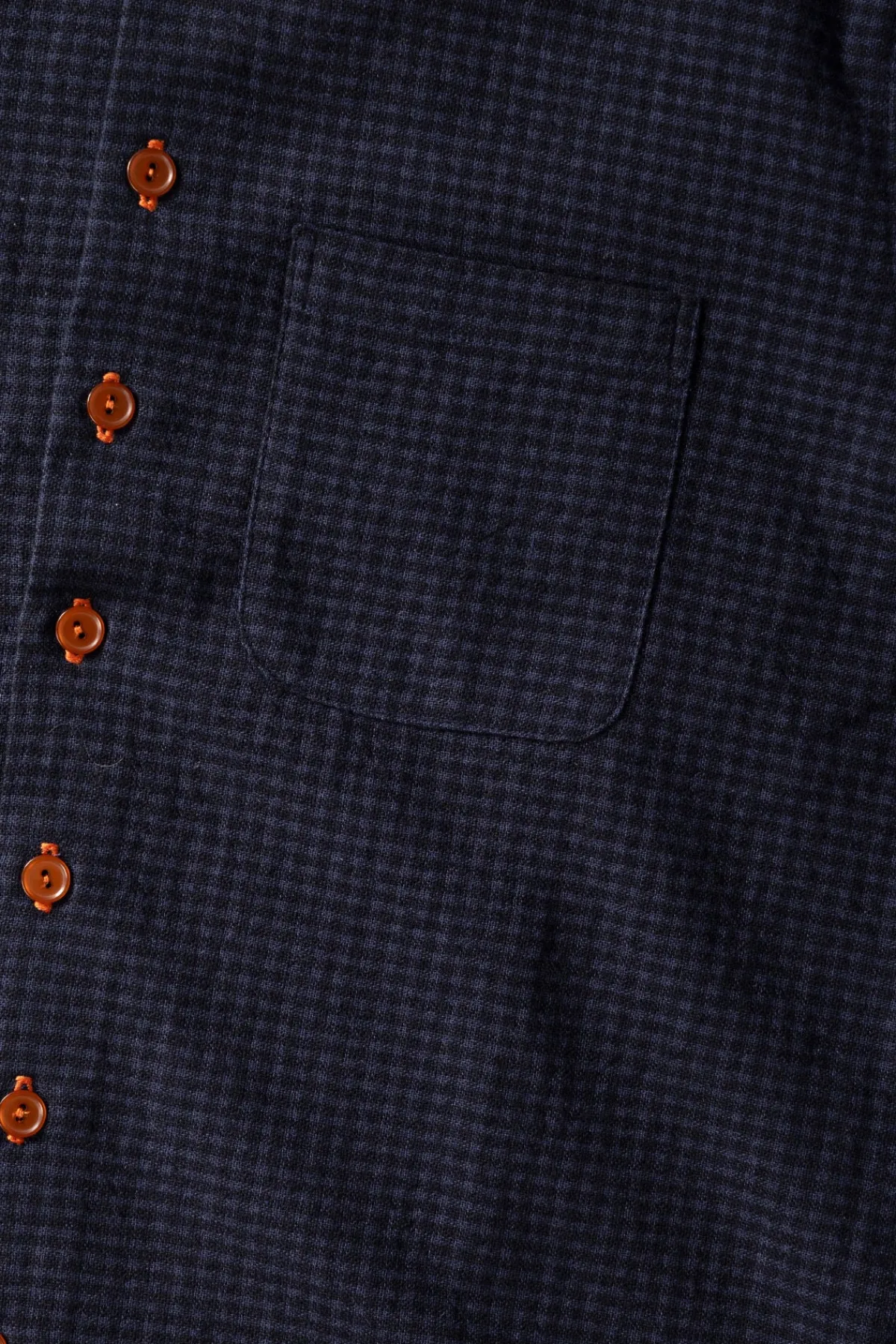 Monostereo Wooly Gingham One Pocket Shirt - Navy< Coats, Jackets, And Vests