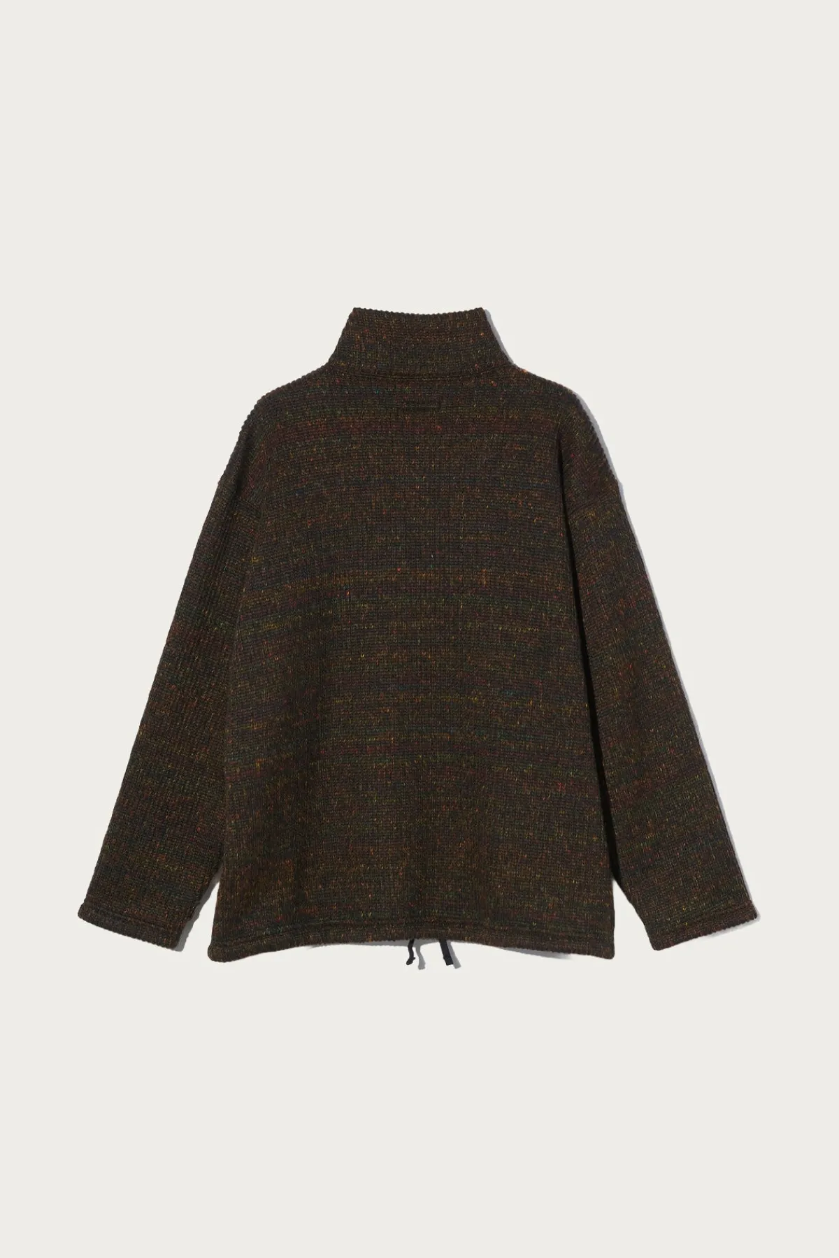 Engineered Garments Zip Mock Neck - Brown Wool Poly Nep Sweater Knit< Sweaters